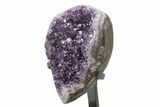 Amethyst Geode Section With Metal Stand - Uruguay #246088-1